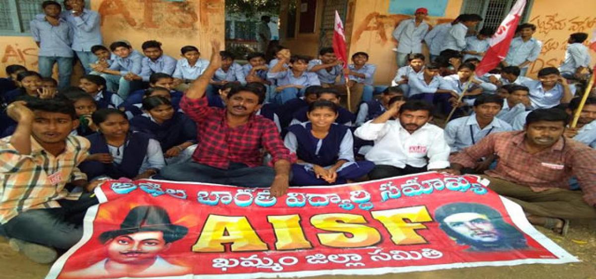 KCR adopting anti-student policies, flags AISF