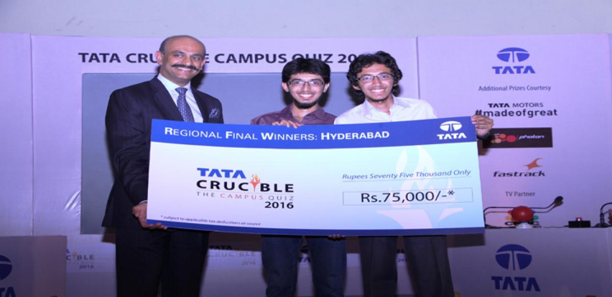 Hyderabad boys bag Zonal Tata Crucible Quiz