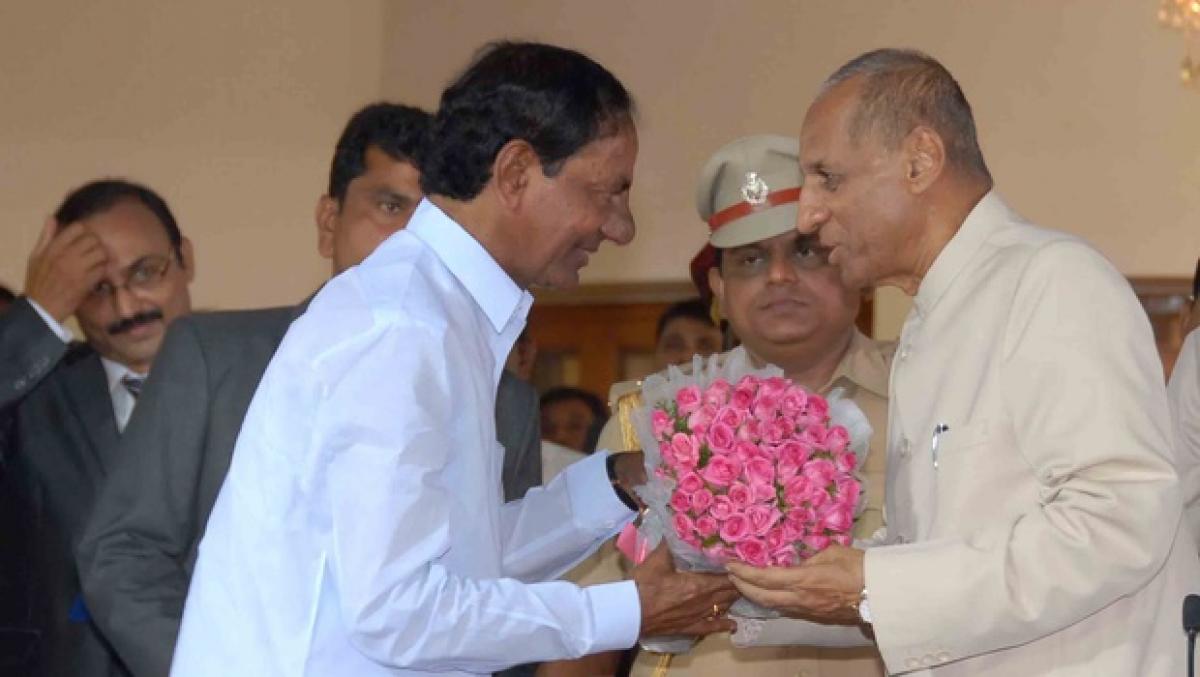 KCR extends invitation to Governor Narasimhan for Bathukamma festivities