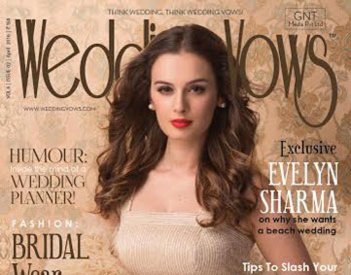 Evelyn Sharma ​on cover of Wedding magazine