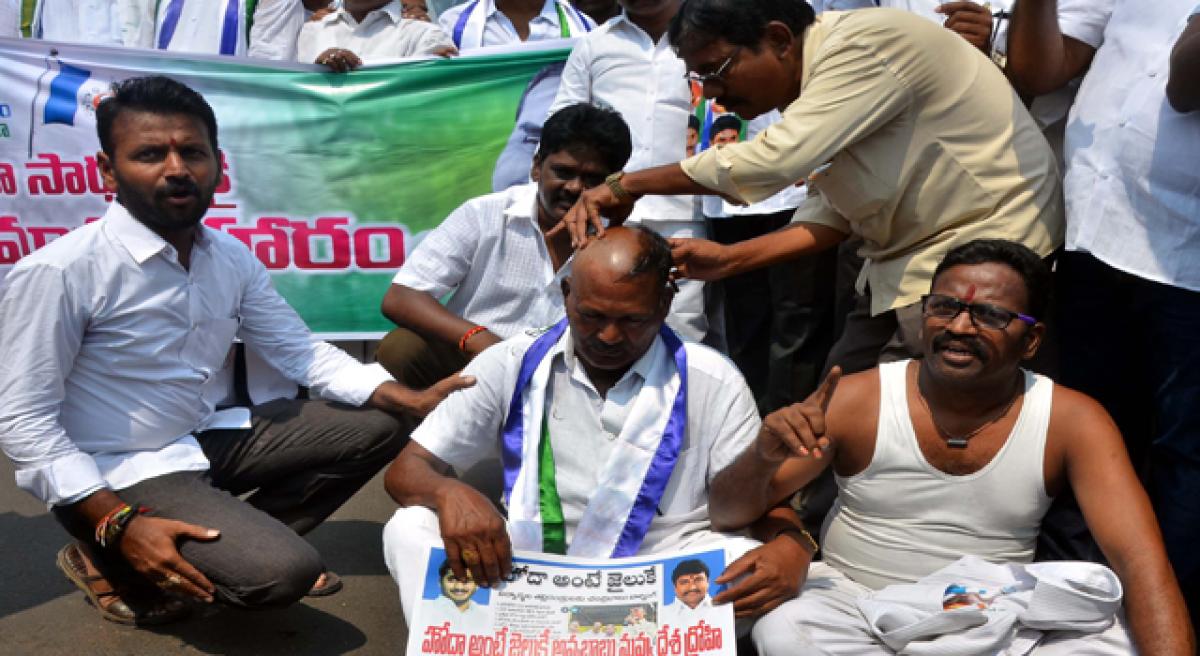 YSRCP forms human chain for Special Category Status