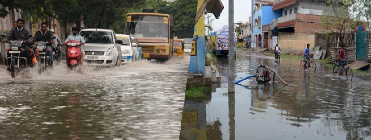 Rainwater floods Chennai, weather office predicts more showers