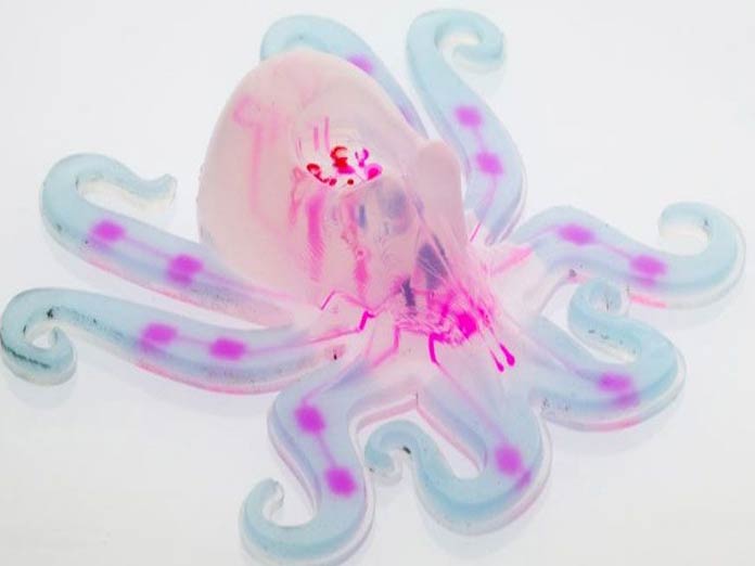 3D-printed soft robots to mimic creatures living on water