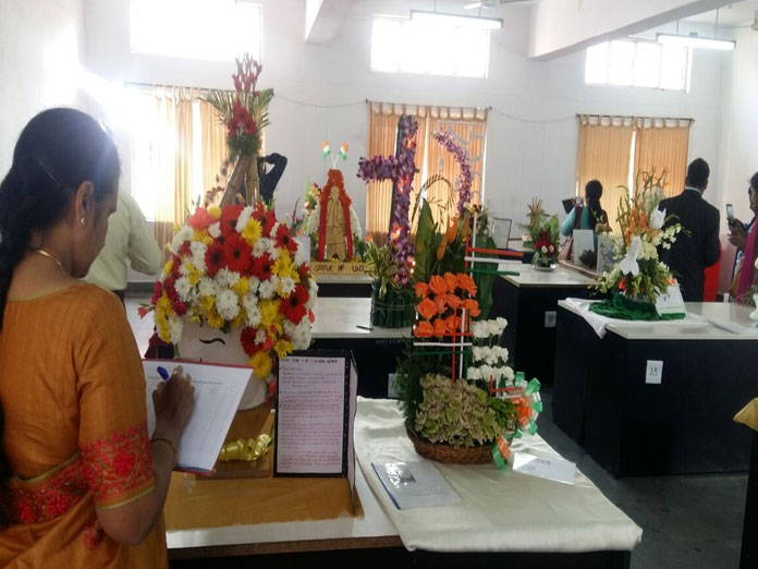 Flower arrangement competition held