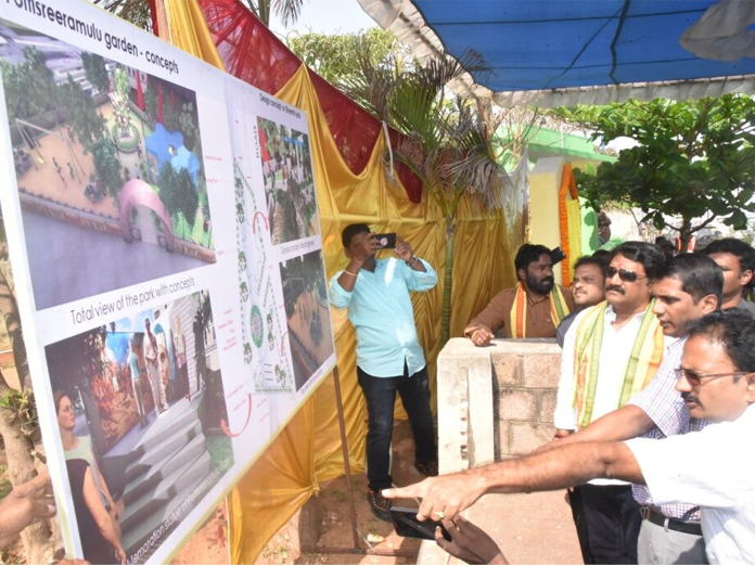 Stone laid for road widening works in Bheemili