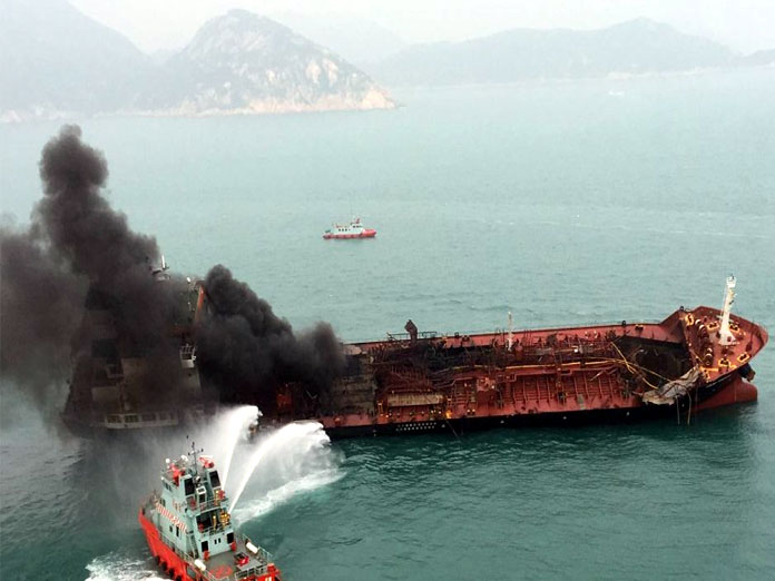 One dead in oil tanker blaze off Hong Kong