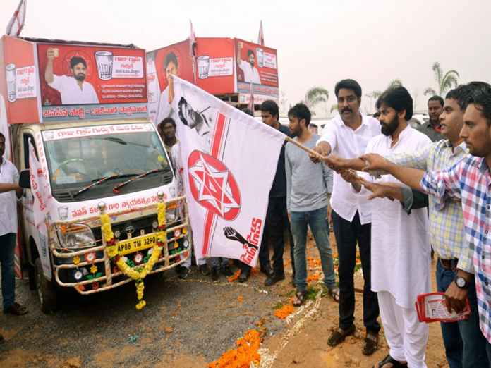 Jana Sena launches 17 Prachara Rathams
