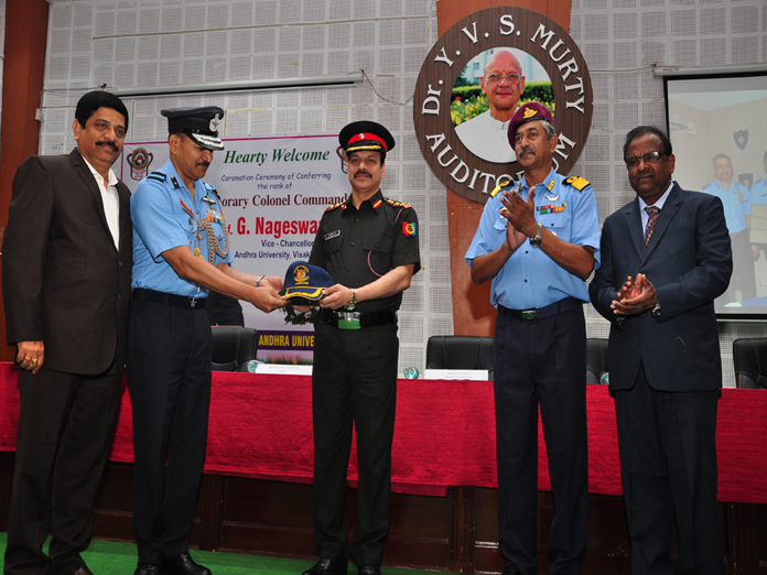 Andhra University Vice Chancellor presented Colonel Commandant capacity