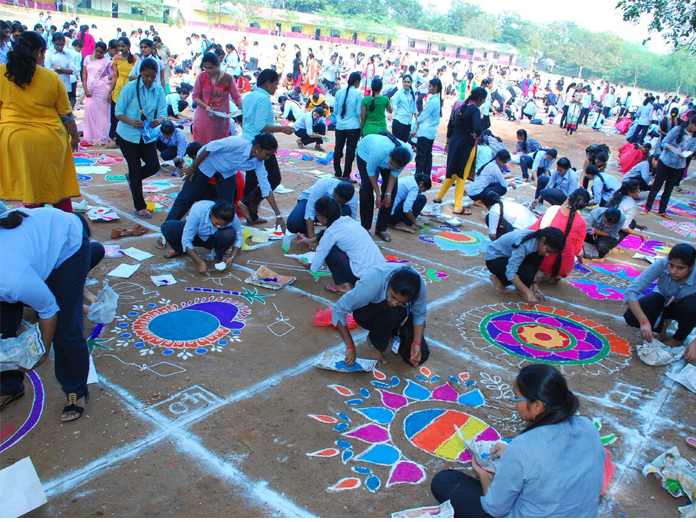 Festival frenzy groups Vignan students in Guntur