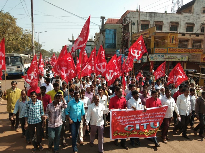 Trade unions take out massive rally
