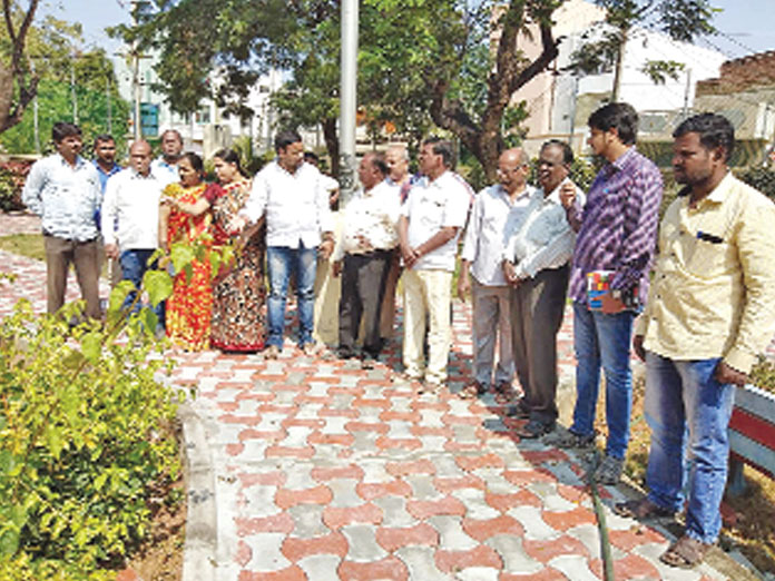 Corporator inspects works at Triangle Park