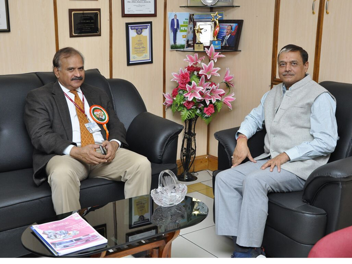 AIIMS Mangalagiri Director makes a courtesy call on SVIMS Director