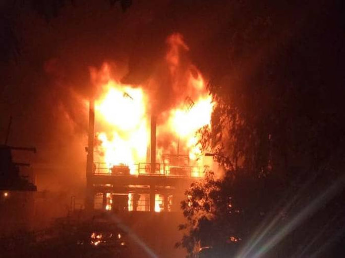 Fire mishap at Filter House building of  Visakhapatnam, workers escape  