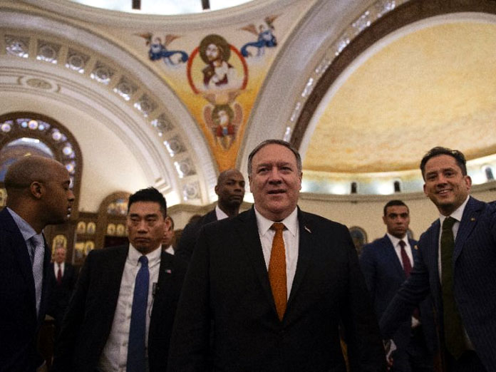 Pompeo praises Egypt freedoms during church, mosque visit