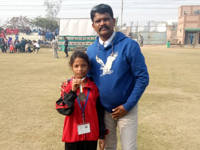 11 years girl secured 3rd place at national level SILAMBAM competitions