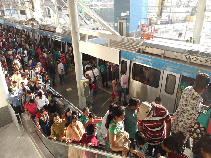 Hyderabad metro breaks new year record with 2.4 lakh patronage in a single day