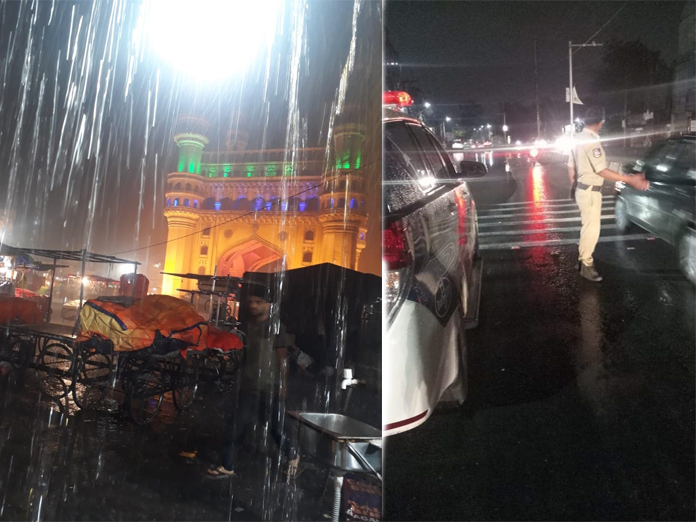 City cops on roads to help public in view of heavy downpour on Saturday night