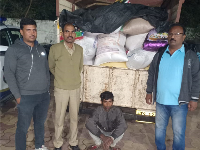 One held and 3 tons of PDS rice seized in Rajendranagar PS limits