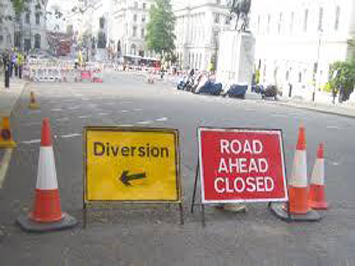 Traffic curbs due to road works