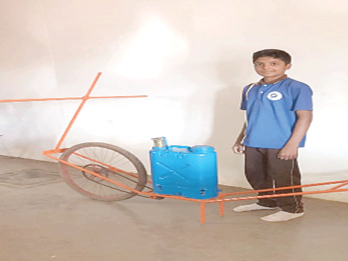 Class 10 student displays innovative farm machine