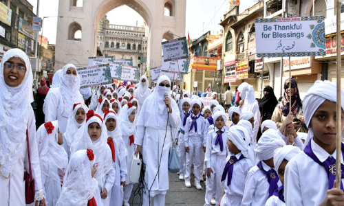 Deeni Taleemi Rally taken out in Old City