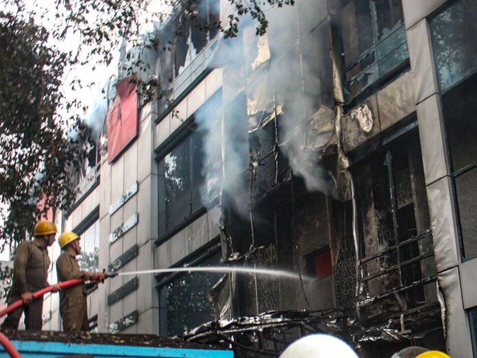Massive fire in gift items factory in west delhi