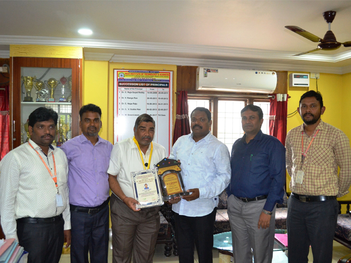 PACE professor Dr Sri Nagesh receives award in Ongole