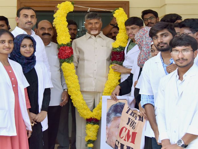 Fatima students thank Chandrababu Naidu