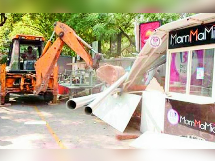 GHMC bulldozed Actor Nandamuri Taraks Eatery in Banjara hills