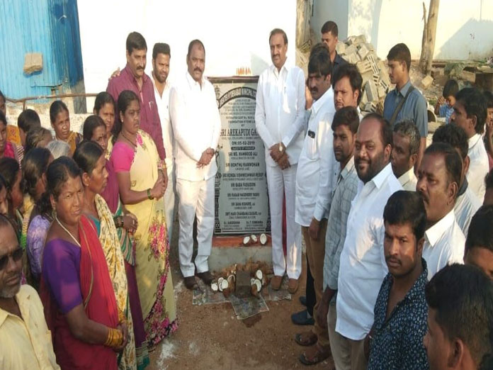 MLA lays foundation stone for road drain works