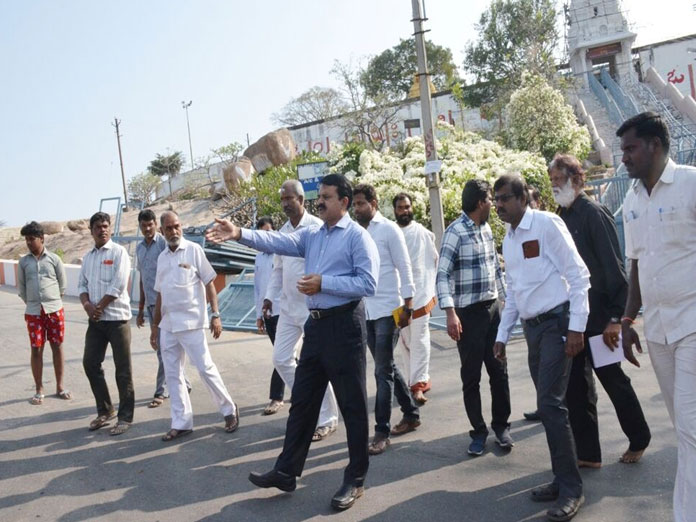 MV Reddy inspects Mahasivaratri arrangements at Keesaragutta