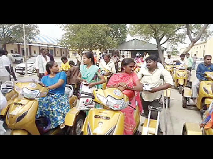 Motorcycles distributed to differently-abled in Chilakaluripet