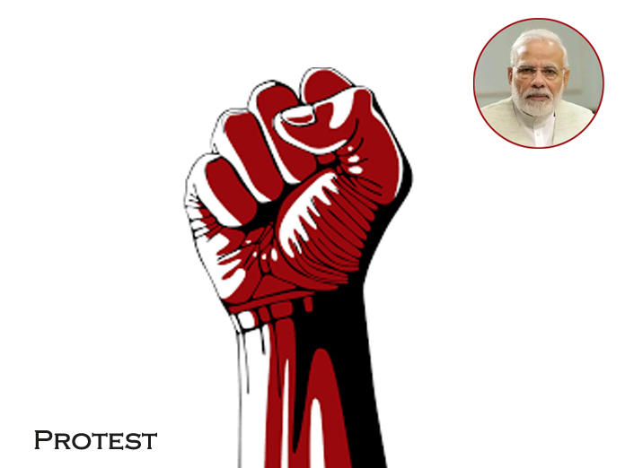 Left parties stage protest against Modi AP visit