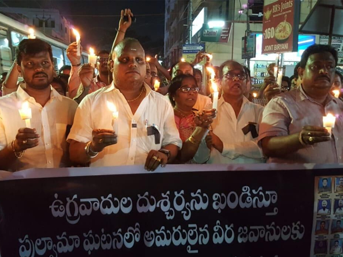Candlelight rally taken out in Vijayawada