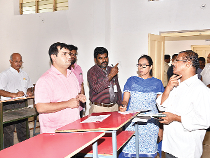 Arrangements for counting halls inspected in Ongole