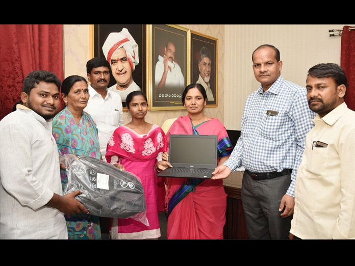 Minister Paritala Sunitha disburses laptops, mobiles to beneficiaries