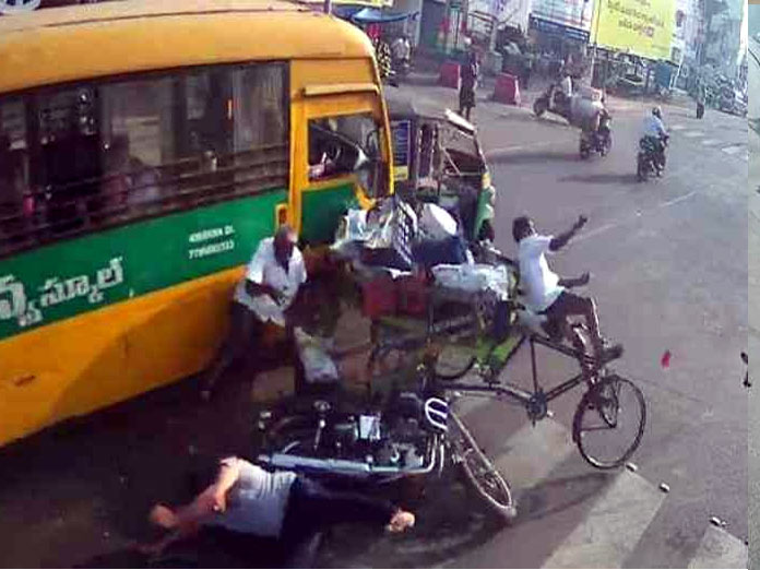 School bus accident in Vijayawada