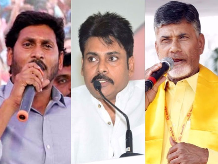 Chandrababu Naidu, YS Jagan & Pawan Kalyan Cut Outs Create Sensation