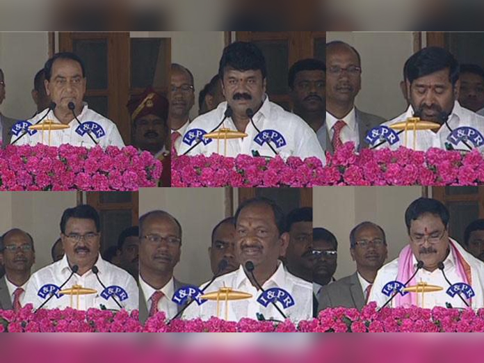 CM KCR Inducts 10 Ministers, KTR and Harish Missing