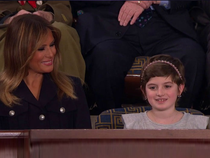 10-year-old cancer-survivor steals spotlight during Trumps annual address