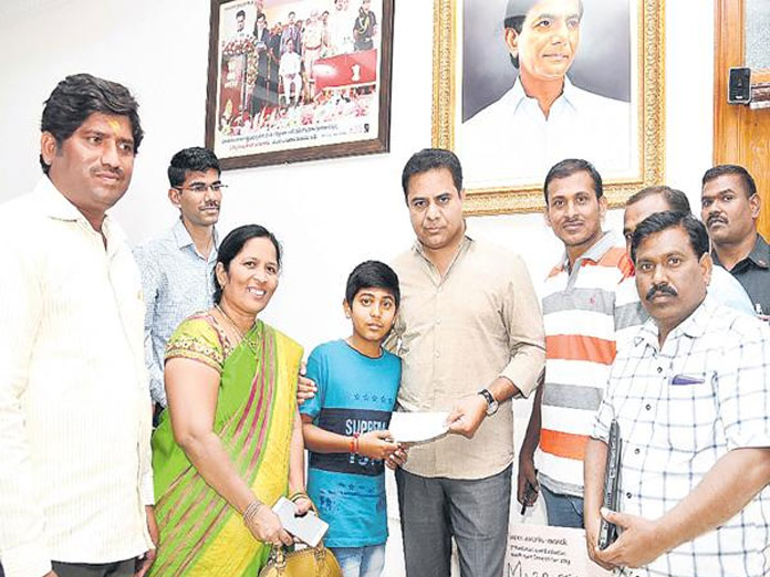 Ninth standard student invents farming device, KTR appreciates his efforts personally