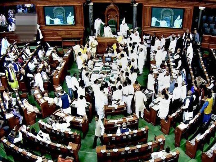 Lok Sabha adjourned for the day amid noisy protests by TMC