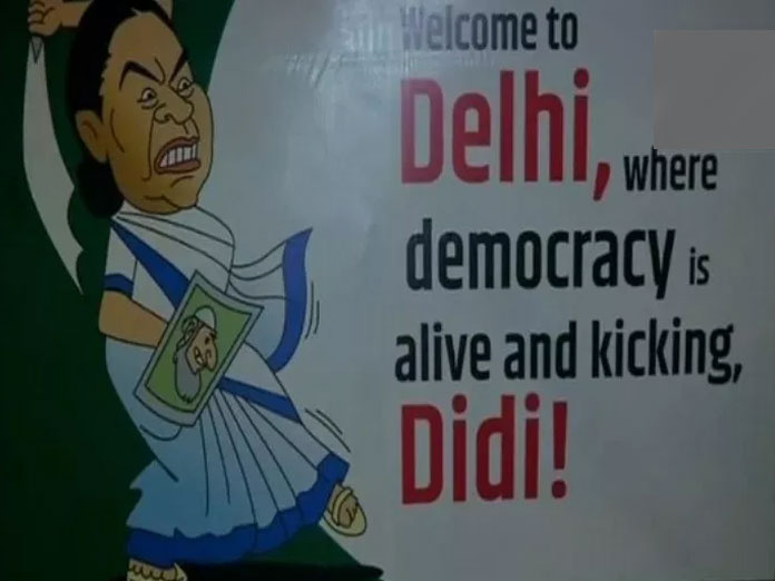Posters pop up in Delhi to welcome Mamata Banerjee with a democratic jibe