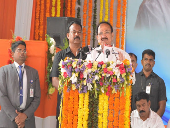 Vice President Venkaiah Naidu lays foundation for railway projects