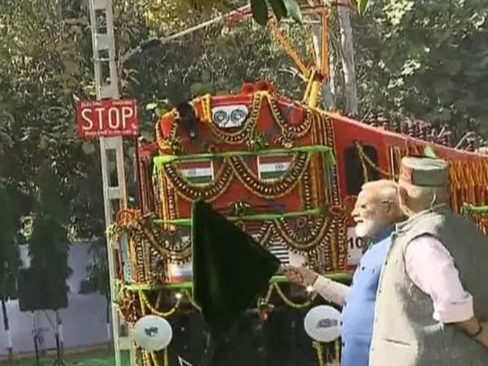 Modi flags off worlds first diesel to electric converted locomotive