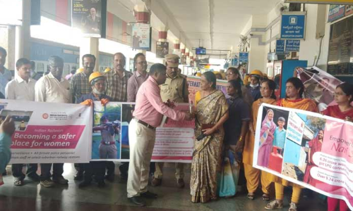 Women passengers greeted at Nampally