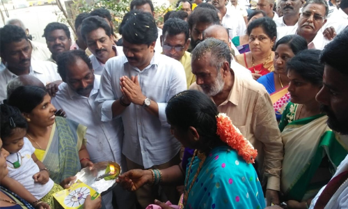 MLA P Anantalakshmi starts campaign with MP candidate