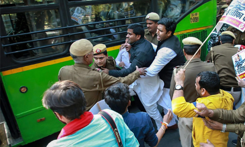 Youth Congress activists protest over ‘stolen’ Rafale files