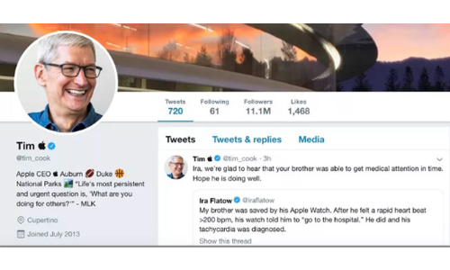 Tim Cook changed his name to Tim Apple on Twitter