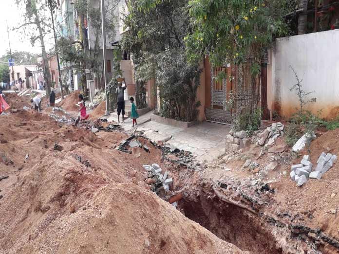 Residents facing problems due to dug-up road
